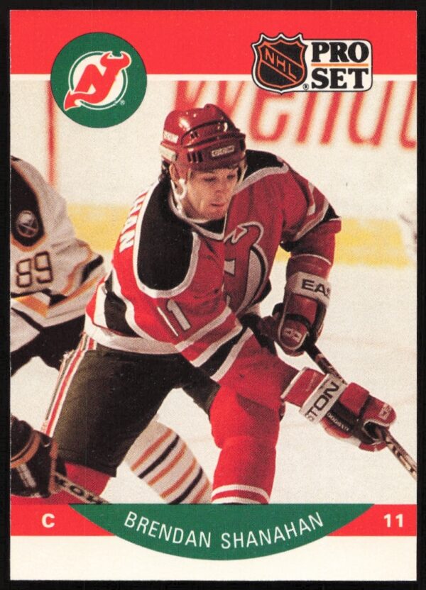 Brendan Shanahan 1990-91 NHL Pro Set Card #174 featuring young forward in team uniform.