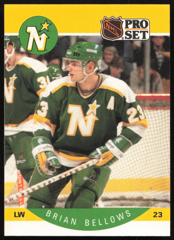 Brian Bellows 1990-91 NHL Pro Set Card #130, Minnesota North Stars Action Shot.