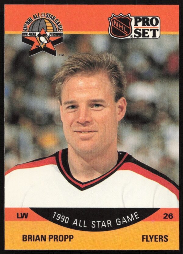 Brian Propp 1990-91 NHL card front with action shot, number 360.