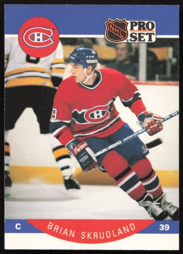 Front view of Brian Skrudlands 1990-91 Pro Set NHL trading card #159.