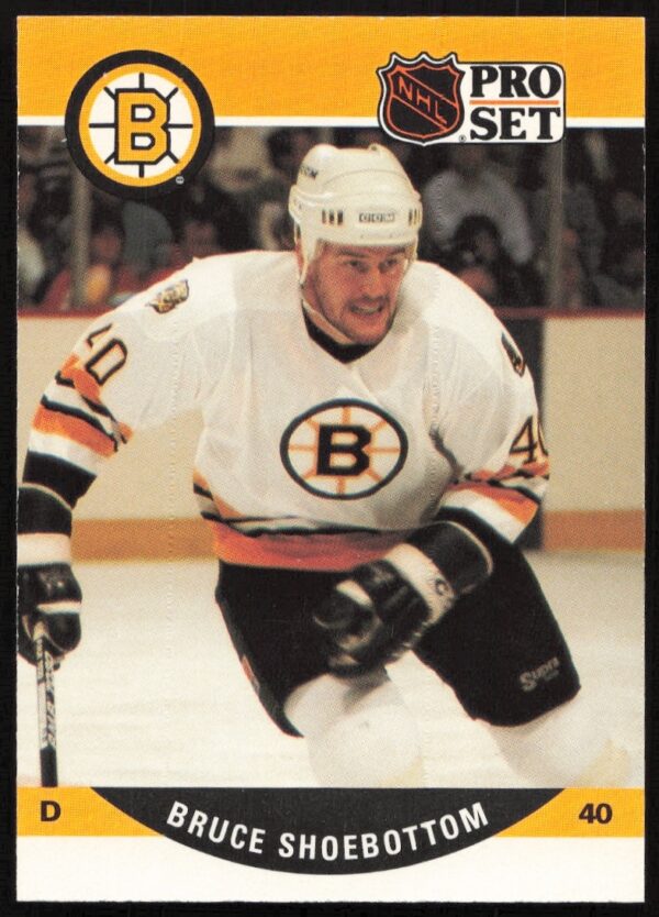Bruce Shoebottom 1990-91 NHL Pro Set card #411 front image.