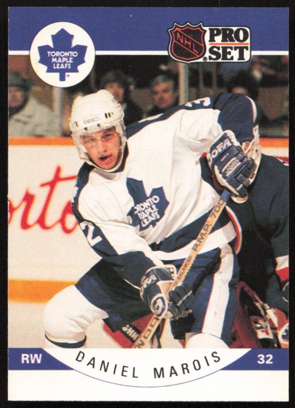 Daniel Marois 1990-91 Toronto Maple Leafs NHL Pro Set Card #284 Front.