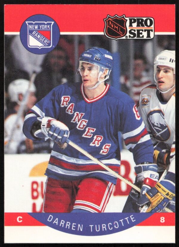 Darren Turcotte 1990-91 Pro Set NHL Card #208, New York Rangers.