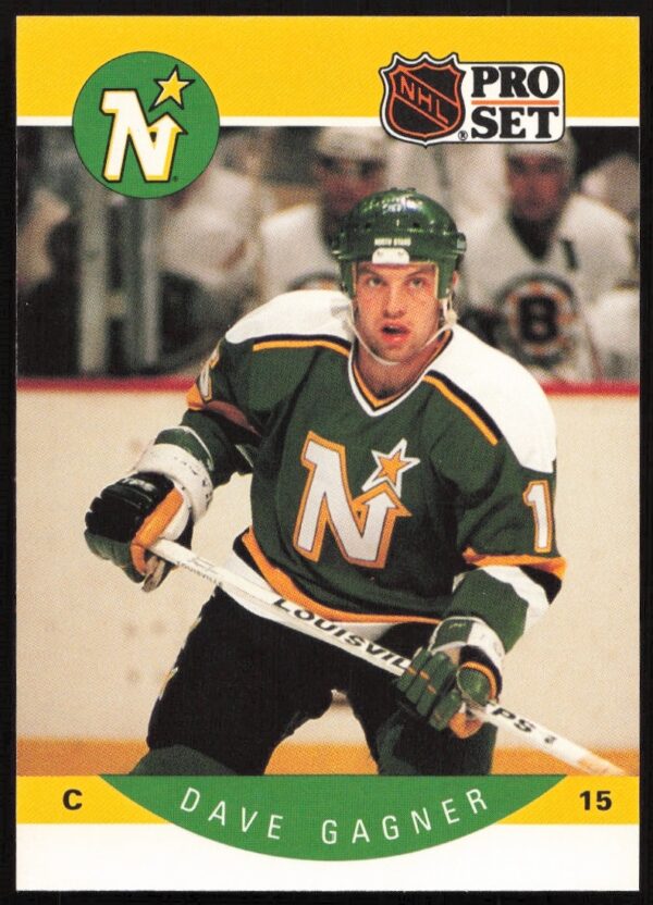 Dave Gagner 1990-91 Pro Set NHL Card #138 Front View in Action