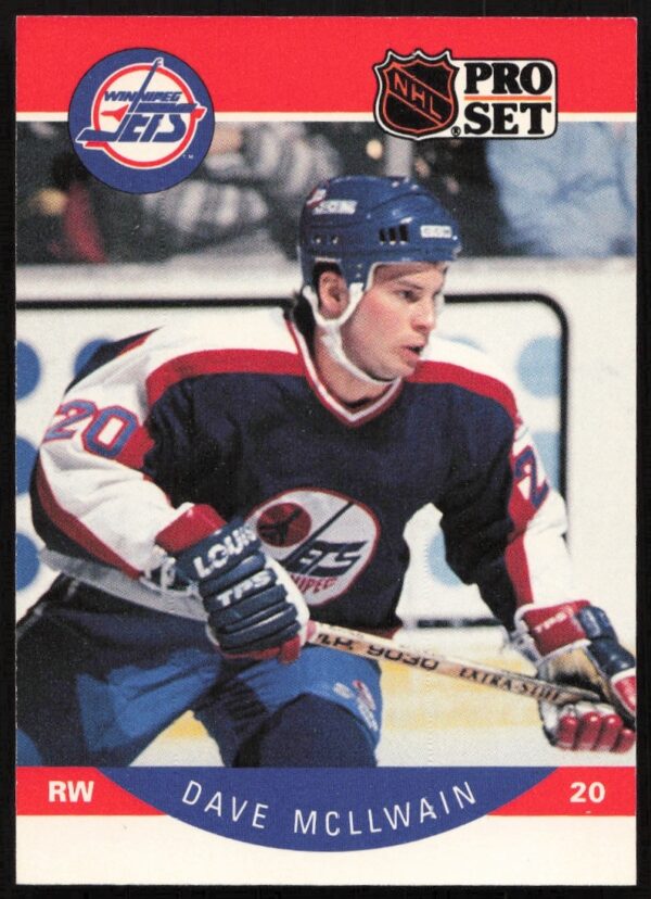 1990-91 NHL Pro Set Dave McLlwain trading card #333 front view.