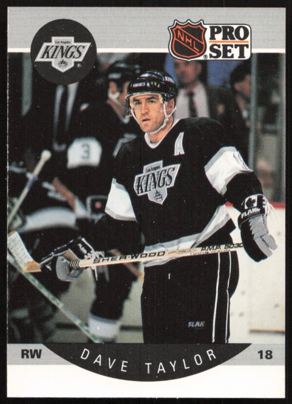 Dave Taylor 1990-91 Pro Set NHL Card #128 Front View – Los Angeles Kings Star Player