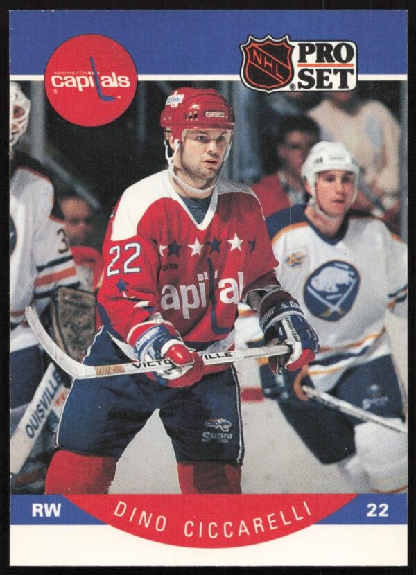 Dino Ciccarelli 1990-91 NHL Pro Set Card #308, Washington Capitals Forward.