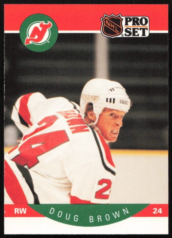 Doug Brown New Jersey Devils 1990-91 NHL Pro Set Hockey Card #163 (Front).