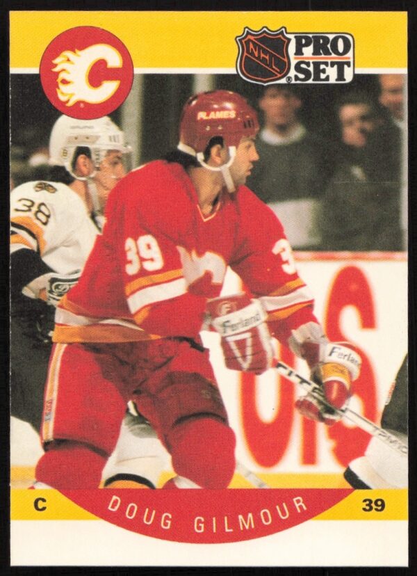 Doug Gilmour 1990-91 Pro Set NHL Trading Card Calgary Flames #34 Action Shot