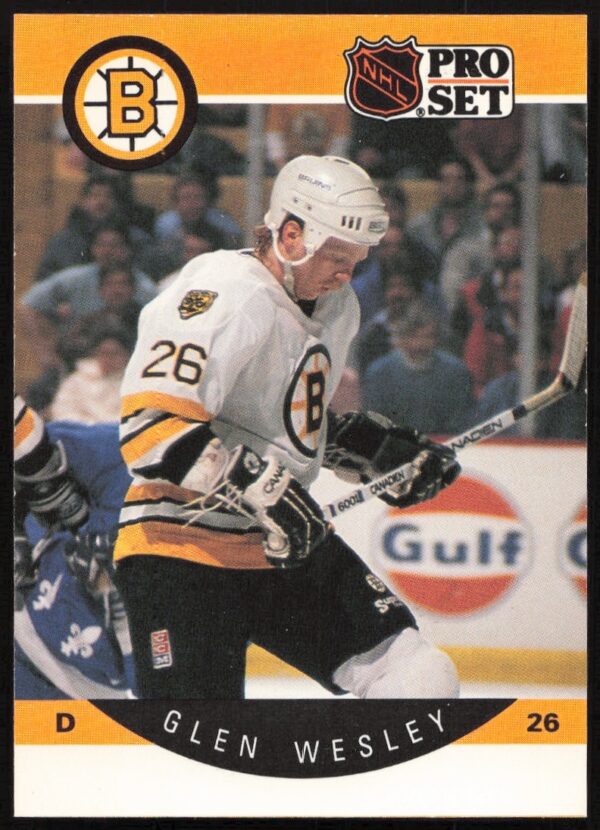 1990-91 NHL Pro Set Glen Wesley Card #16 Front Image
