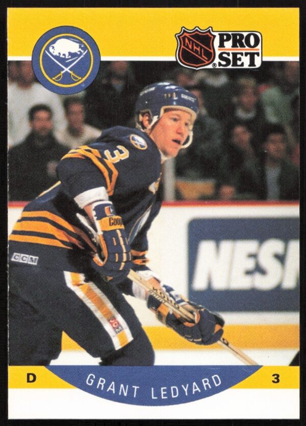 Grant Ledyard 1990-91 NHL Pro Set Card #24, featuring classic hockey memorabilia imagery.