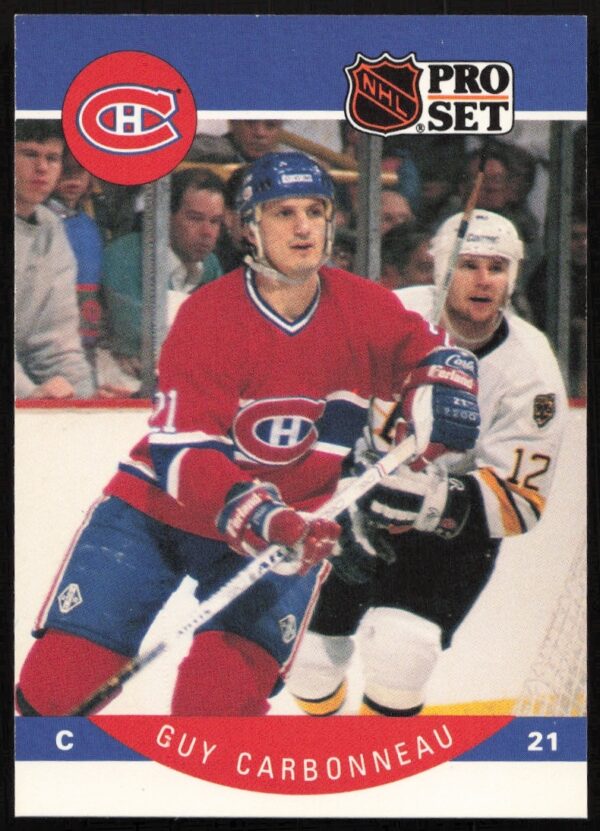 Guy Carbonneau 1990-91 Pro Set NHL trading card Montreal Canadiens #146 Front.