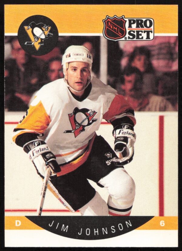 Jim Johnson 1990-91 NHL Pro Set Card #235, featuring him in his team uniform.