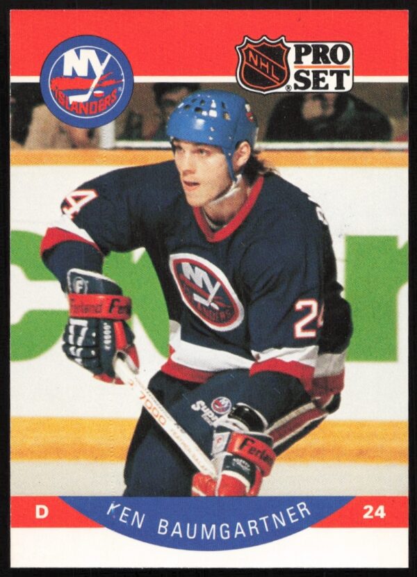 Ken Baumgartner 1990-91 NHL hockey card #178, featuring him in a game-ready pose.