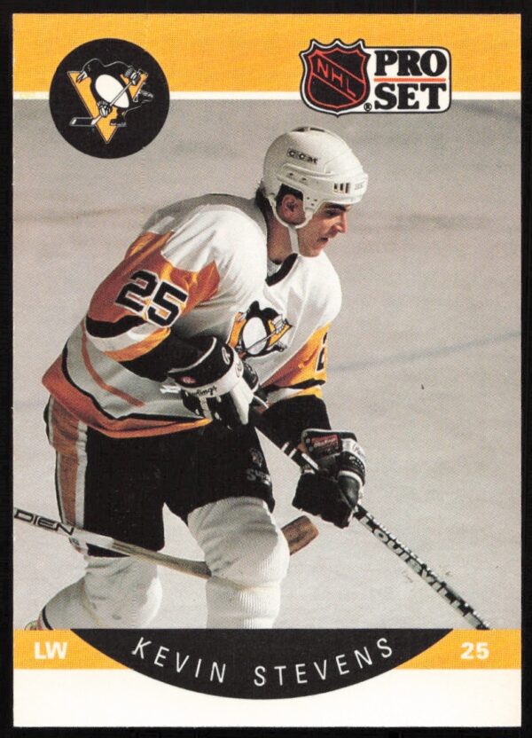Kevin Stevens 1990-91 NHL Pro Set Card #240 Pittsburgh Penguins Uniform