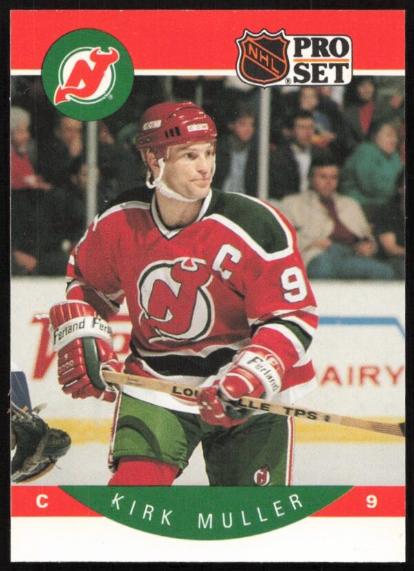 Kirk Muller 1990-91 Pro Set NHL Card #172, showcasing legendary hockey skills and focus.
