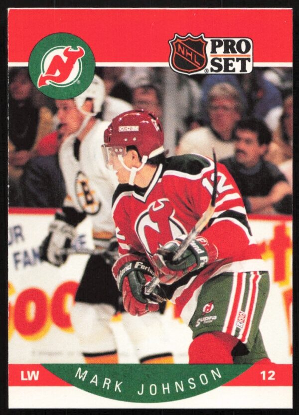 Mark Johnson 1990-91 Pro Set NHL Card #168: Vintage Hockey Memorabilia.