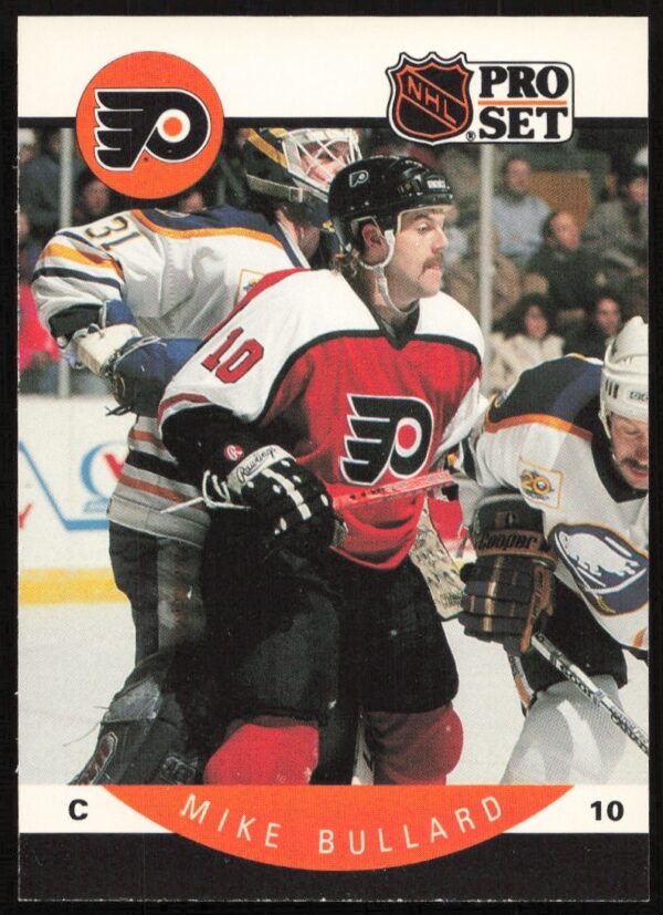 Mike Bullard 1990-91 NHL Pro Set trading card #211 in hockey gear.