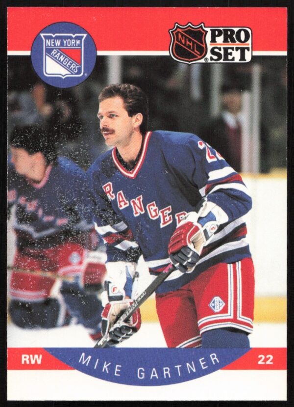 1990-91 NHL Pro Set card of Mike Gartner, legendary hockey player, card #196.