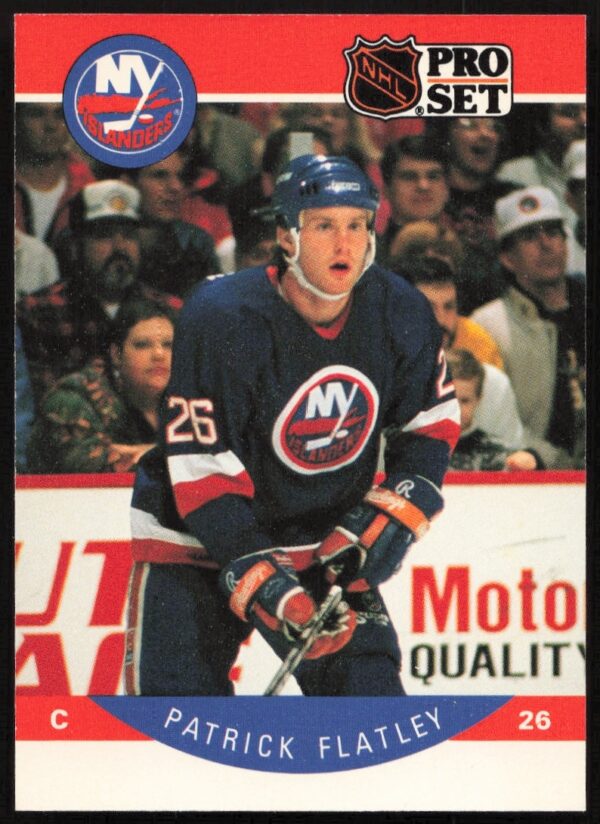 1990-91 NHL Pro Set Patrick Flatley trading card #182 front view.
