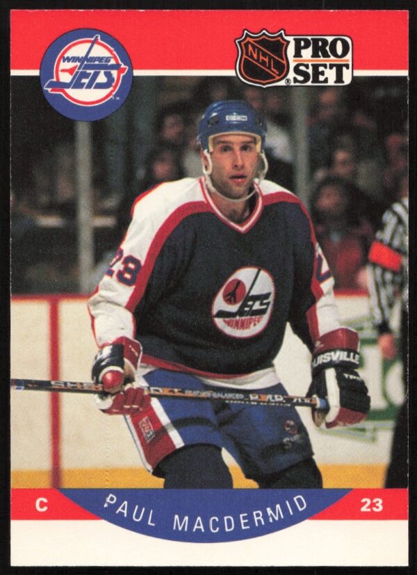 1990-91 NHL Pro Set Paul MacDermid card #331, featuring player in action.