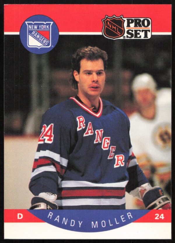 Randy Moller 1990-91 Pro Set NHL Hockey Card Front #202 Collectible.