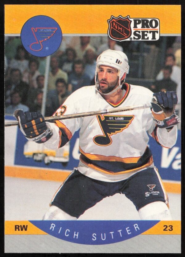 Rich Sutter 1990-91 Pro Set NHL Card #272 Front View.