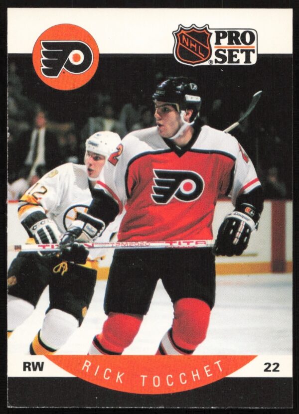 Rick Tocchet 1990-91 NHL Pro Set Card #225 features dynamic ice action.