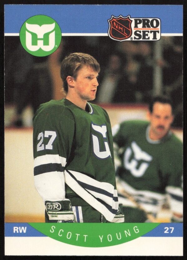 Scott Young 1990-91 Pro Set NHL hockey card, #113, showcasing him in action on the ice.