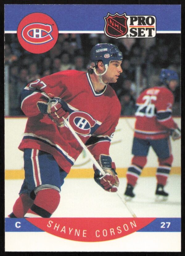 Shayne Corson 1990-91 Pro Set NHL Card #148, front view, showcasing game action.