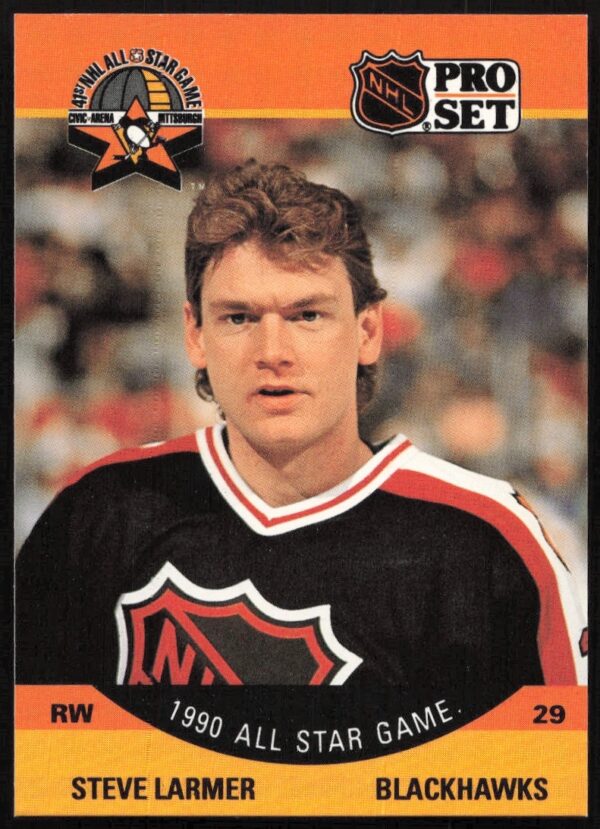 Steve Larmer NHL 1990-91 Pro Set Card #345, Chicago Blackhawks.
