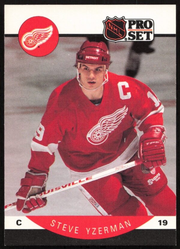 Hockey card of Steve Yzerman, Detroit Red Wings, 1990-91 Pro Set, card #79.