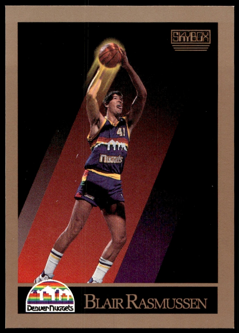 Blair Rasmussen 1990-91 SkyBox Card #80, Front - Basketball Action Shot.