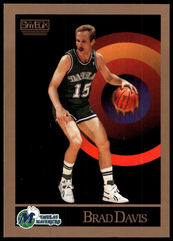 Brad Davis 1990-91 SkyBox Basketball Card #62, Dallas Mavericks Action Shot.