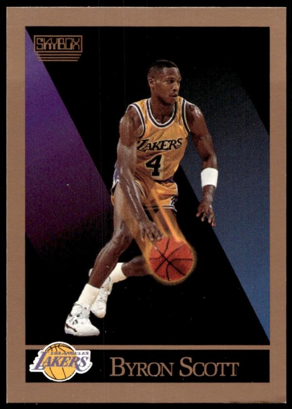 Byron Scott 1990-91 SkyBox Trading Card Front, Los Angeles Lakers #140.