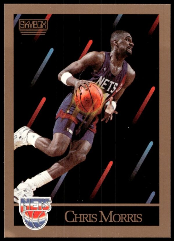 Chris Morris SkyBox NBA Card 1990-91 #183 Front – New Jersey Nets Uniform
