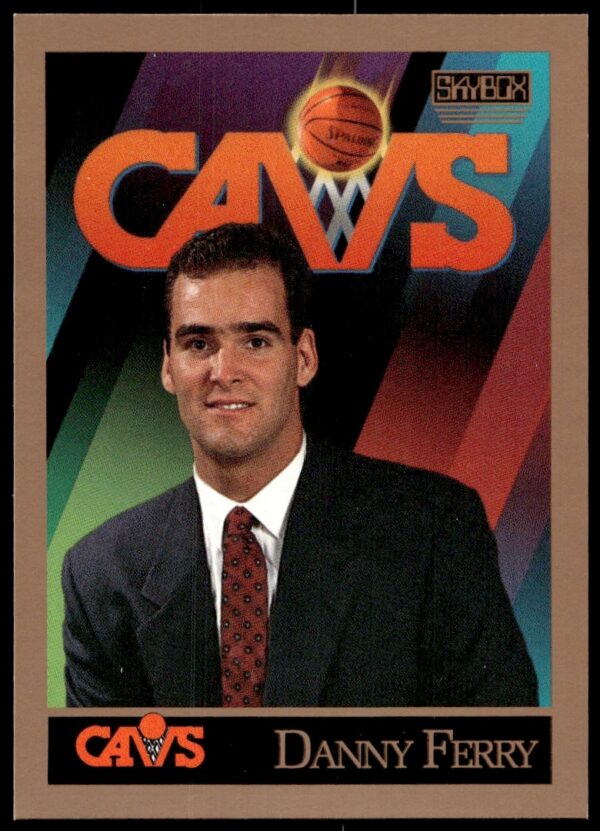 1990-91 SkyBox basketball card featuring Danny Ferry in Cleveland Cavaliers uniform, card #300.