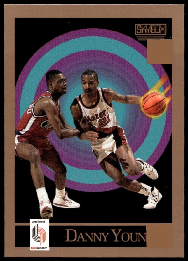 Danny Young SkyBox Basketball Card 1990-91 #241, Dynamic Action Shot.