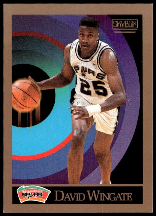 David Wingate Rookie NBA Card, 1990-91 SkyBox #262, Charlotte Hornets.