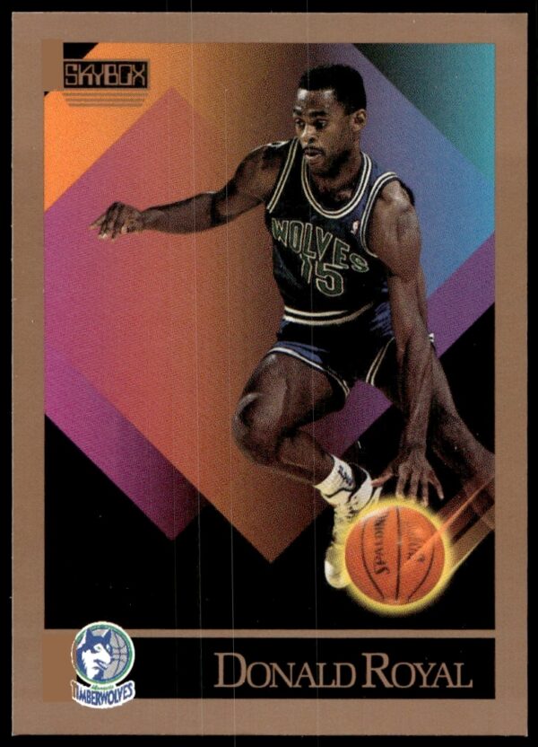 Donald Royal 1990-91 SkyBox Basketball Card #174 Front View.