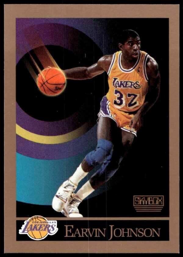 Magic Johnson SkyBox 1990-91 Card #138 Front, NBA Lakers Legend.