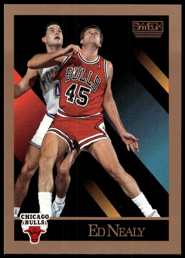Front view of 1990-91 SkyBox Ed Nealy basketball card #43, collectible classic.