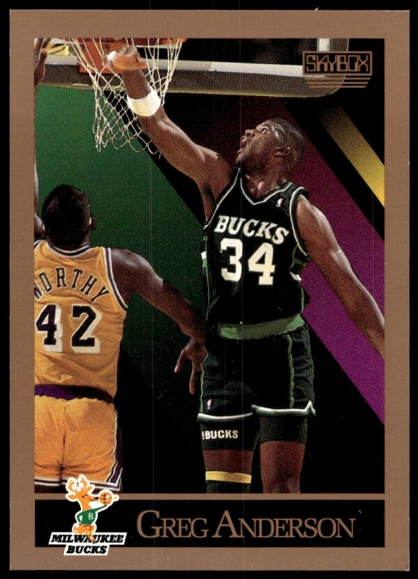 1990-91 SkyBox Card: Greg Anderson in Team Uniform, NBA Classic #155 (Front).