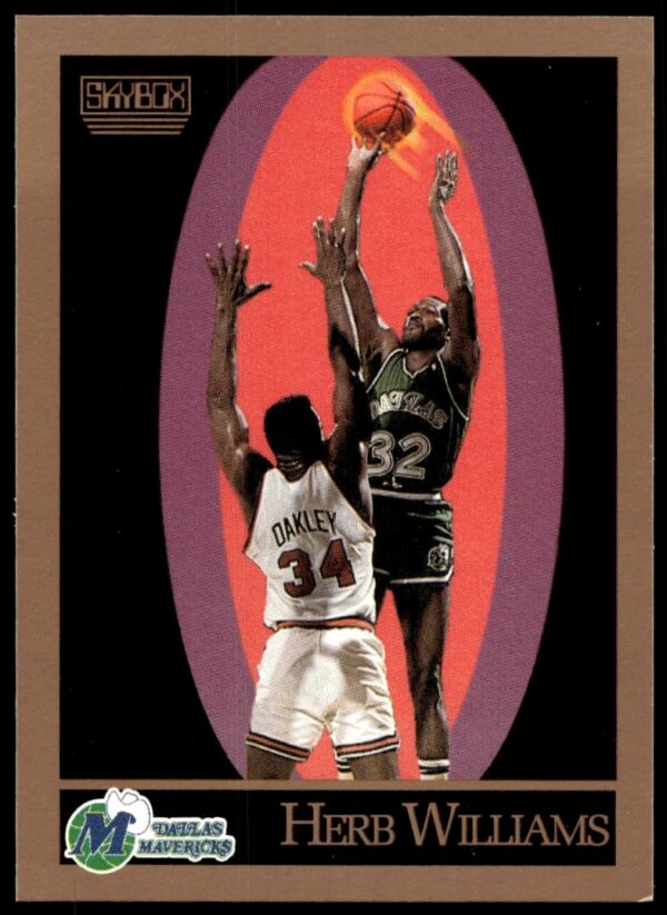 Herb Williams 1990-91 SkyBox card #70, showcasing his on-court action in vibrant colors.