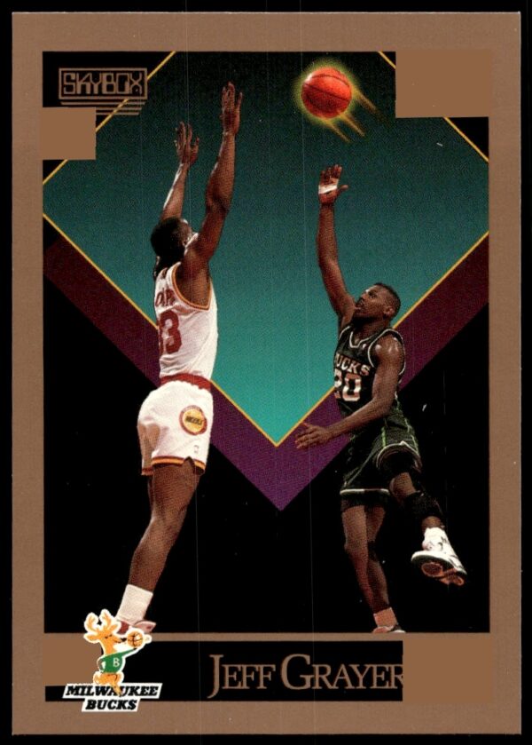 Jeff Grayer 1990-91 SkyBox Basketball Card #157 showcasing his athletic action.