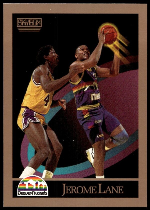 1990-91 SkyBox Card: Jerome Lane #77 in Action Pose.