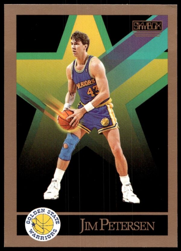 Jim Petersen 1990-91 SkyBox basketball card #99, showcasing dynamic sports action.