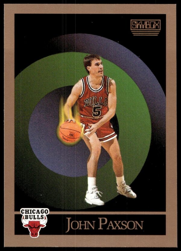 John Paxson 1990-91 SkyBox Card #44 - Bulls Basketball Action.