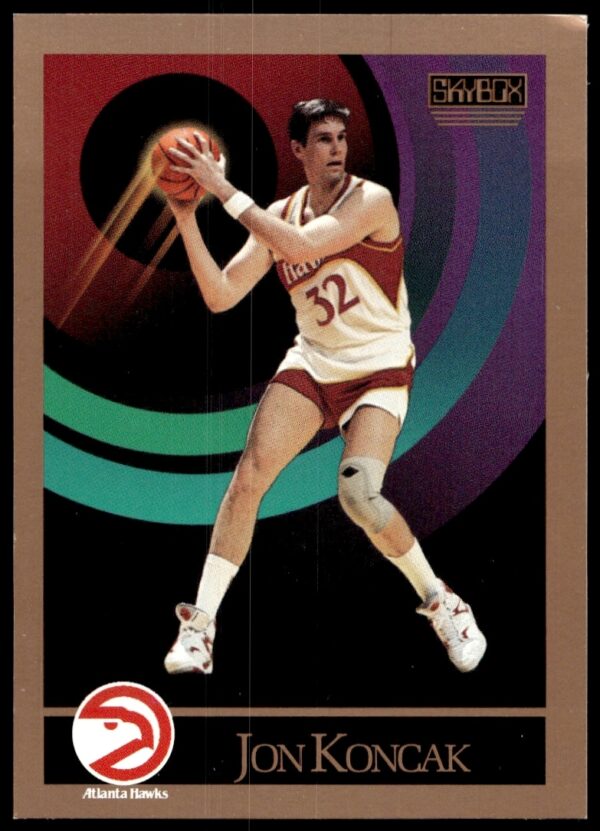 1990-91 SkyBox Basketball Card: Jon Koncak, Atlanta Hawks, Card #3 Front.