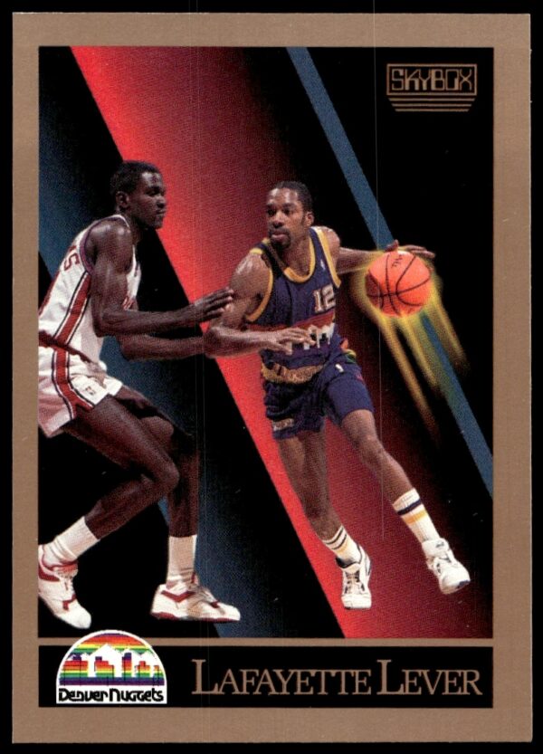 Lafayette Lever 1990-91 NBA SkyBox Card #78 showing athletic action pose.